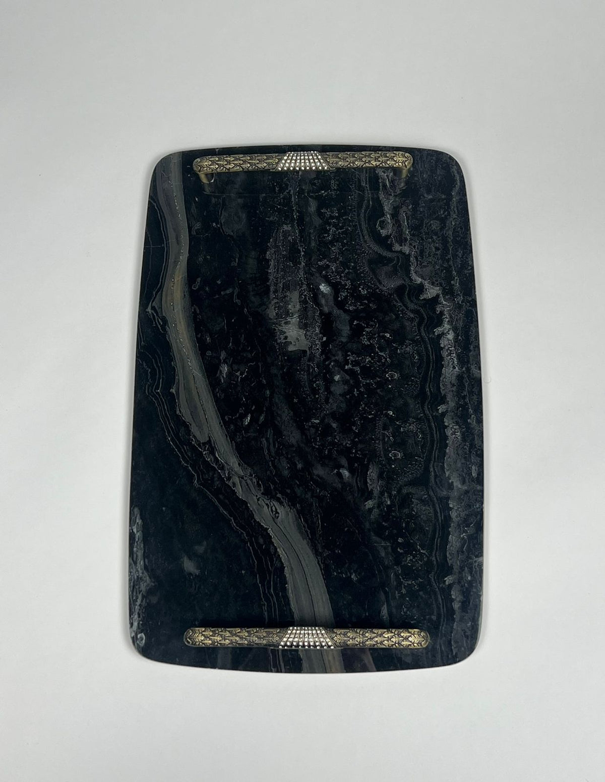 Black Lines  Marble Style Tray